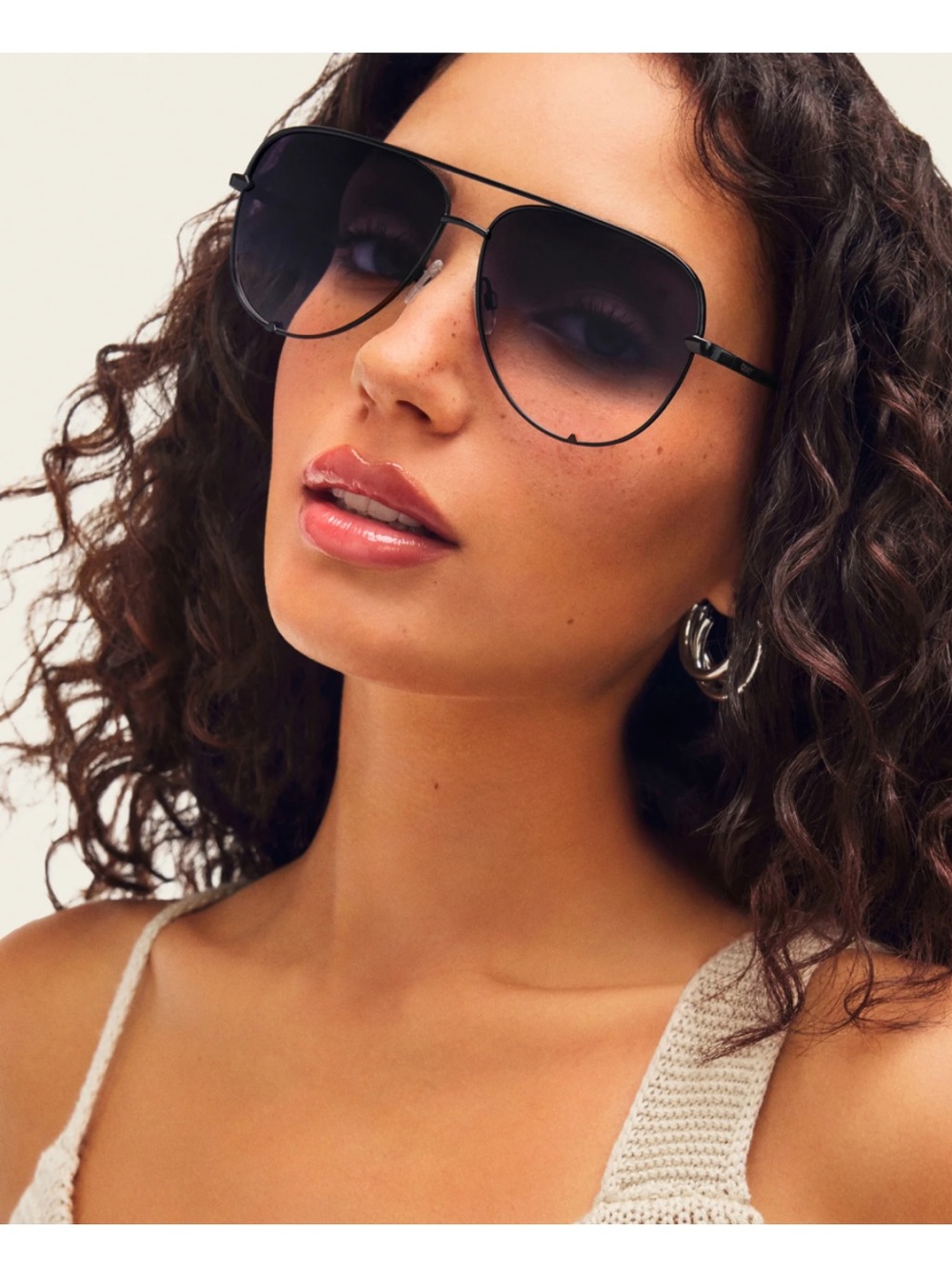 NWT Quay High Key Aviator Sunglasses Black